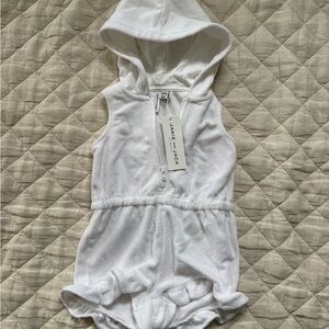 Janie and Jack White Terry Hooded Baby Outfit, 6-12mo, NWT